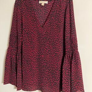 Michael Kors Red and Black Blouse